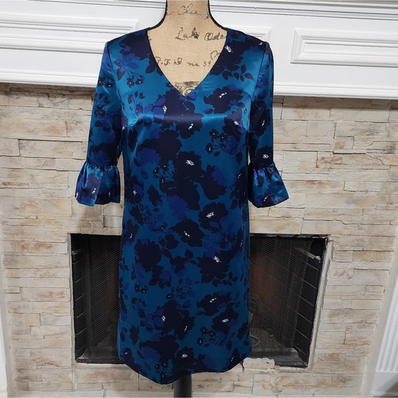 Draper James teal and blue Cutout Floral Aline Dress Size 2 new!! - Picture 3 of 11